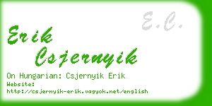 erik csjernyik business card